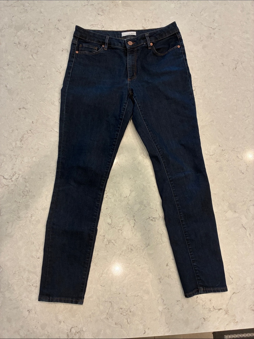 LOFT Dark Wash Skinny Jeans - Deep Blue
